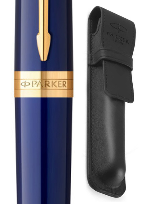 Набір Parker INGENUITY Blue Lacquer GT BP (кулькова ручка + шкір.чохол)