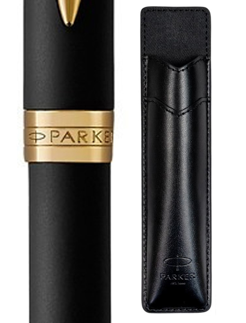 Набір Parker SONNET Matte Black Lacquer GT BP (кулькова ручка + чохол)
