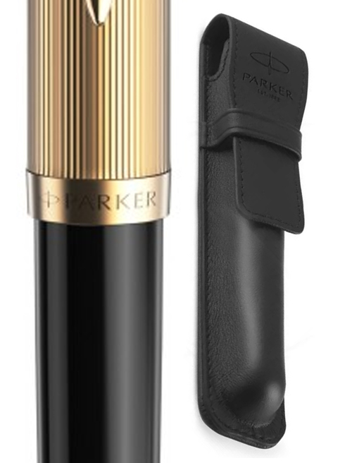 Набір Parker PARKER 51 Deluxe Black GT BP (кулькова ручка + шкір.чохол)