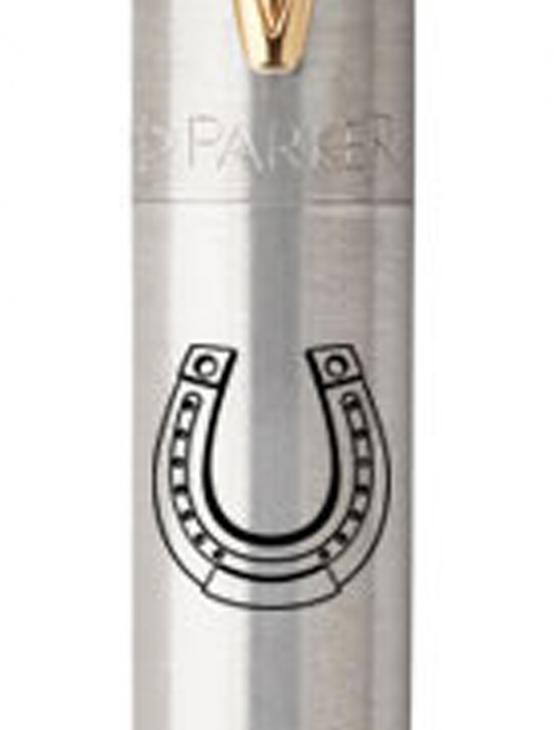 Ручка кулькова Parker JOTTER DESIGN Stainless Steel GT BP Щаслива підкова 16032_R106b