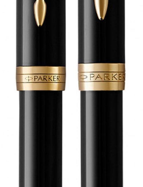 Набор ручек Parker SONNET Black Lacquer GT FP+BP (перьевая + шариковая)