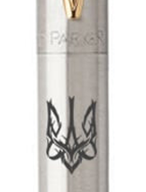 Ручка кулькова Parker JOTTER Stainless Steel GT BP Тризуб готичний 16032_T063b