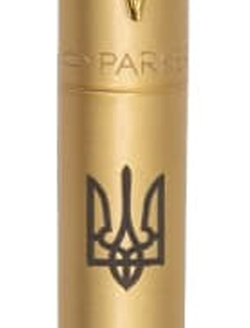 Ручка кулькова Parker JOTTER XL UKRAINE Monochrome Gold GT BP Тризуб 12532_T001b